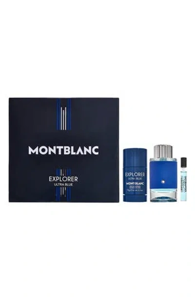 Montblanc Explorer Ultra Blue Eau De Parfum Set In Transparent