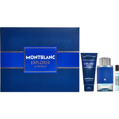 Montblanc Explorer Ultra Blue Eau De Parfum Set In Transparent