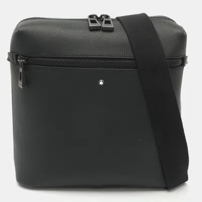 Pre-owned Montblanc Extreme 2.0 Black Textured Leather Messenger Bag