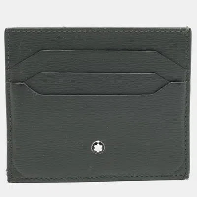 Pre-owned Montblanc Extreme 3.0 Dark Green Leather Card Holder