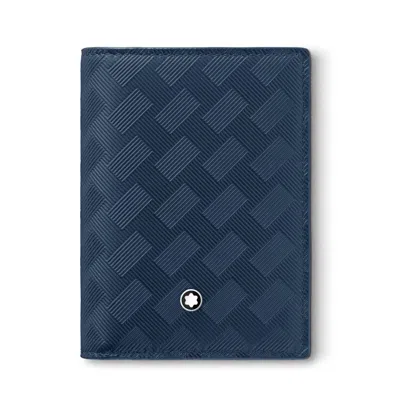 Pre-owned Montblanc Extreme 3.0 Leather 4cc Card Holder Case Cover Wallet Purse For Men In Blue