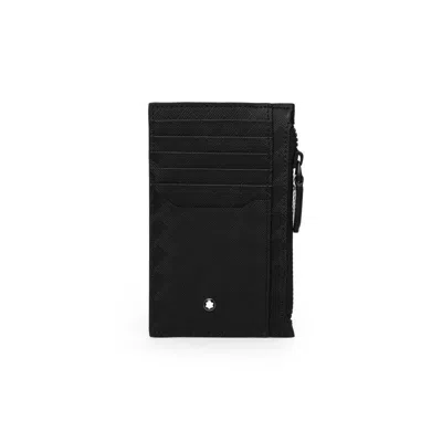 Pre-owned Montblanc Extreme 3.0 Leather Card Coin Holder Case Wallet Purse With Zipper Men In Black