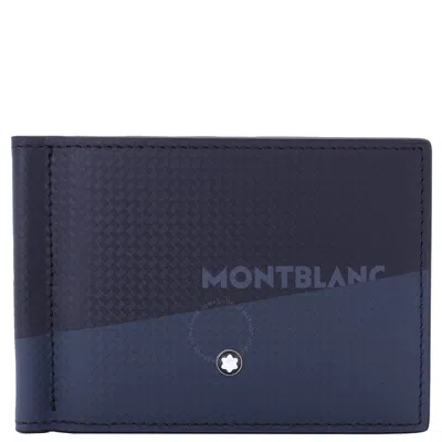 Montblanc Extreme Blue Leather 2.0 Wallet With Money Clip In Black