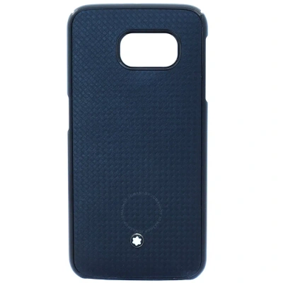 Montblanc Extreme Hard Shell Black Leather Case For Samsung Galaxy S6 Sm-g920 In Blue