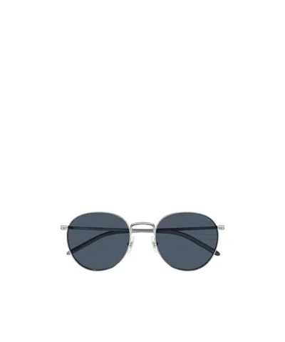 Montblanc Eyewear Oval Frame Sunglasses In Gray