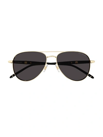 Montblanc Pilot Frame Sunglasses In Black