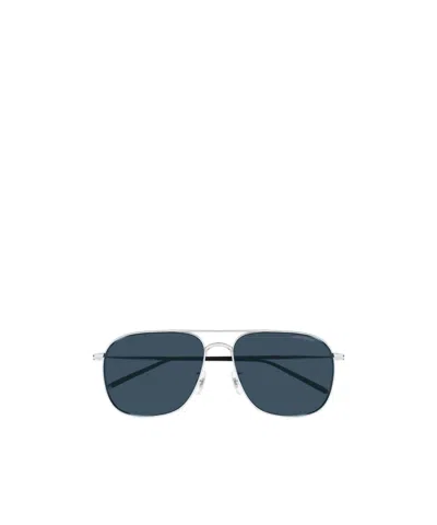 Montblanc Eyewear Pilot Frame Sunglasses In Blue