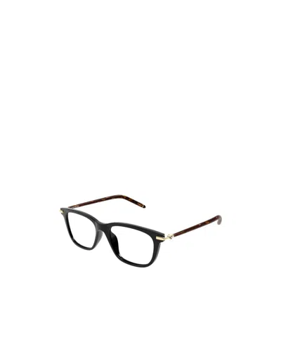 Montblanc Eyewear Rectangular Frame Glasses In Black