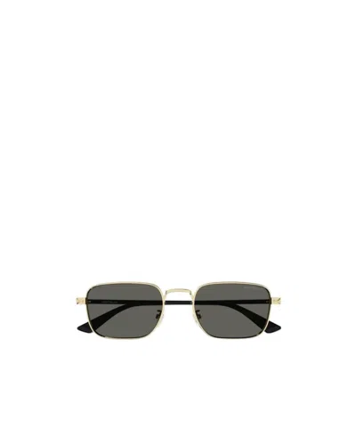 Montblanc 0339 Rectangle-frame Sunglasses In Gold
