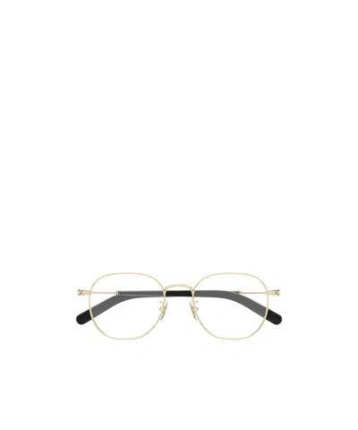 Montblanc Eyewear Round Frame Glasses In Gold
