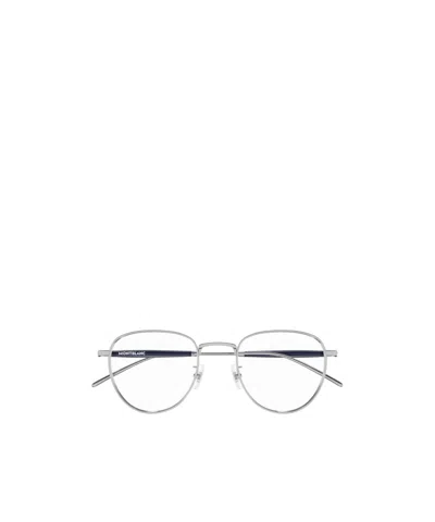 Montblanc Eyewear Round Frame Glasses In Gunmetal