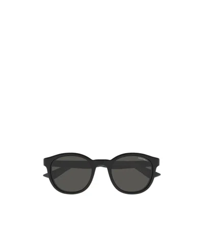 Montblanc Eyewear Round Frame Sunglasses In Black