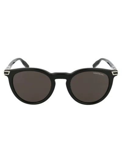 Montblanc Eyewear Round Frame Sunglasses In Black