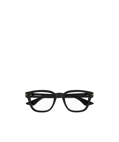 Montblanc Eyewear Square Frame Glasses In Black