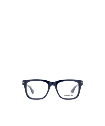 Montblanc Eyewear Square Frame Glasses In Blue