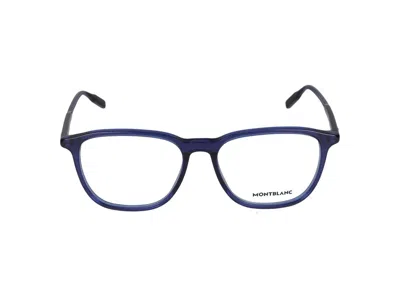 Montblanc Eyewear Square Frame Glasses In Blue