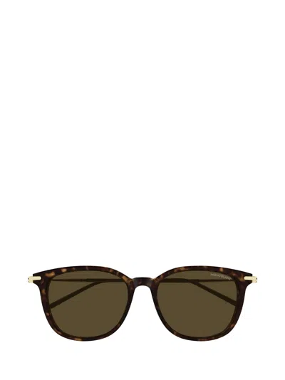 Montblanc Eyewear Square Frame Sunglasses In Brown