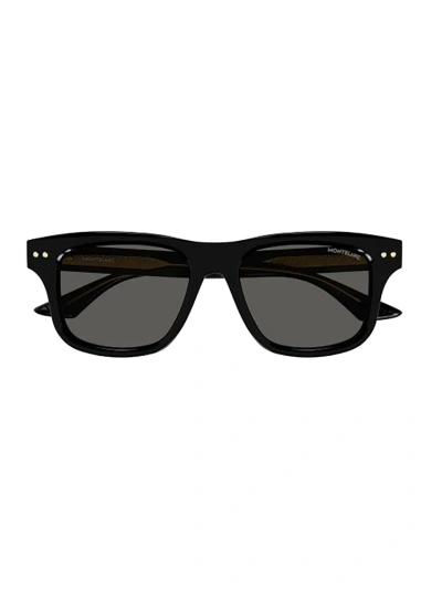 Montblanc Rectangle Frame Sunglasses In Black