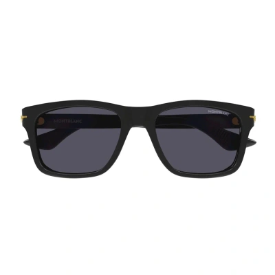 Montblanc Eyewear Square Frame Sunglasses In Black
