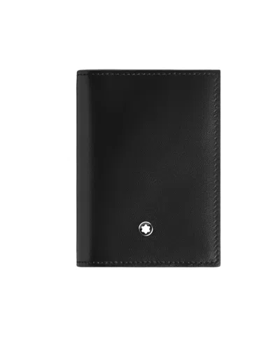 Montblanc Folded Leather Wallet In Black