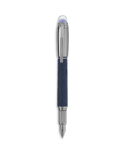 Montblanc Fp Saw Spaceblue Doue Resin Fountain Pen In Blue