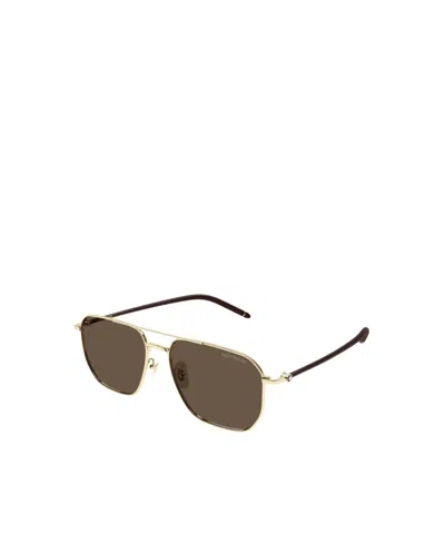Montblanc Frame Sunglasses In Gold