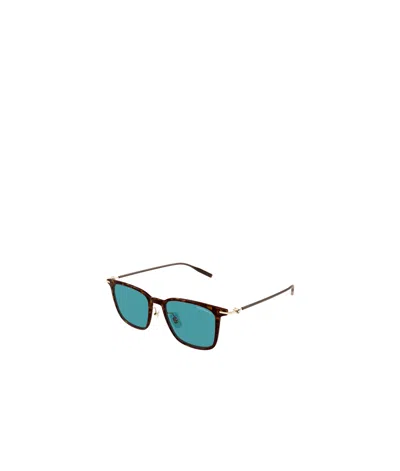 Montblanc Full Frame Sunglasses In Blue
