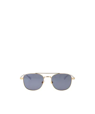 Montblanc Mb0363s Sunglasses In Gold-gold-light Blue