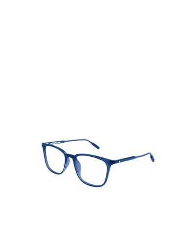 Montblanc Full-rimmed Glasses (with Non-prescription Lenses) In Blue