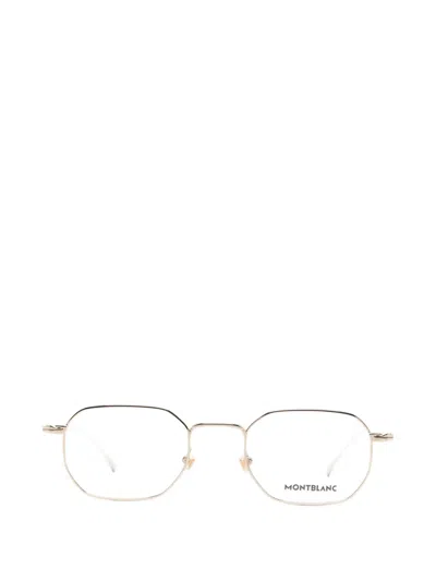 Montblanc Geometric Frame Glasses In Gold