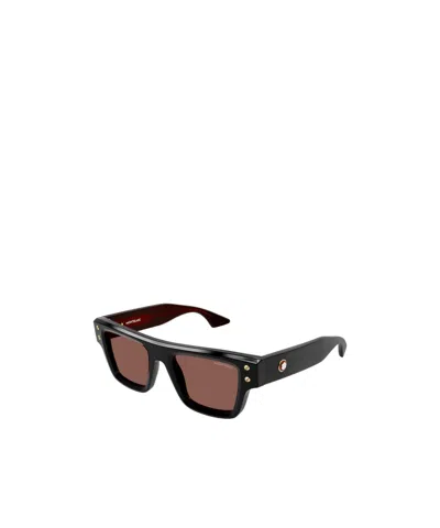 Montblanc Geometric Frame Sunglasses In Black