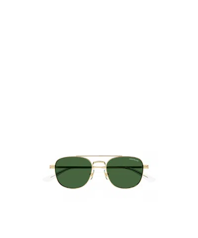 Montblanc Geometric Frame Sunglasses In Green