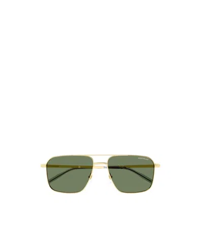 Montblanc Geometric Frame Sunglasses In Green