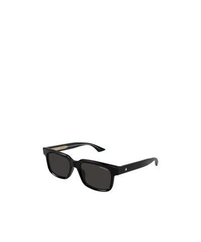 Montblanc Geometric Frame Sunglasses In Black