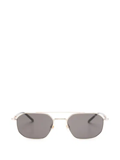Montblanc Geometric-frame Double-bridge Sunglasses In Gold