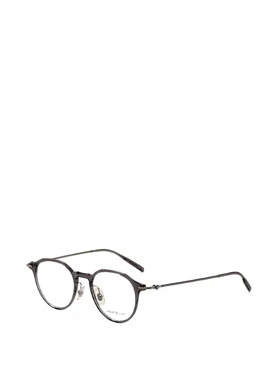 Montblanc Geometric-frame Glasses In Gray