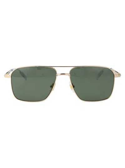 Montblanc Gold Acetate Sunglasses In Green