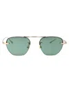 Montblanc Gold-gold-green Metal Sunglasses In Gold