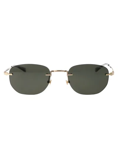 Montblanc Gold Gold Grey Acetate Sunglasses