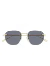 Montblanc Gold-gold-grey Metal Sunglasses In Gray