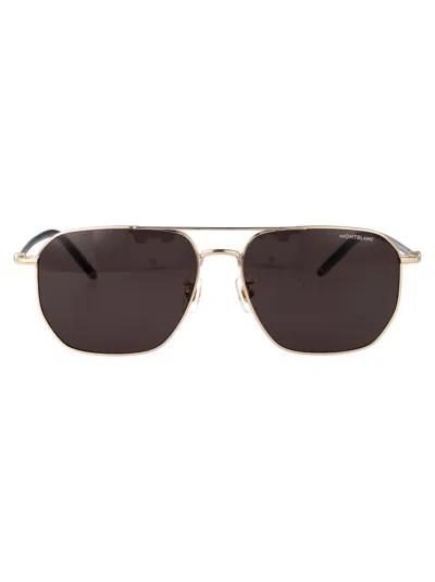 Montblanc Gold Injectate Sunglasses In Multi