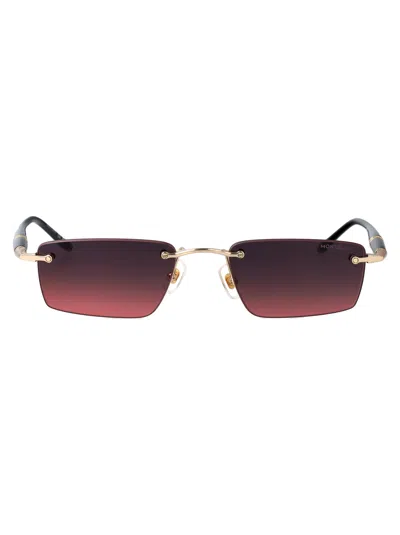 Montblanc Gold-black-grey Metal Sunglasses