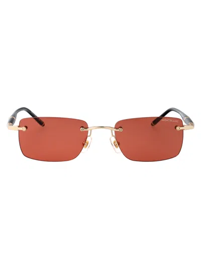 Montblanc Gold-black-orange Metal Sunglasses