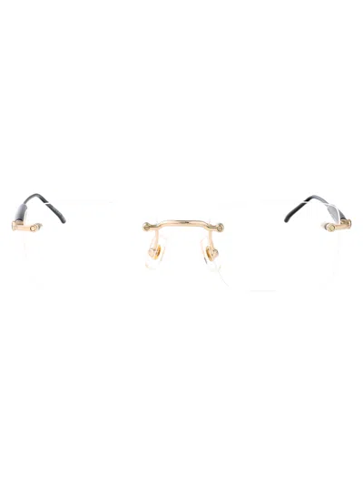 Montblanc Gold-gold-transparent Metal Glasses In Pink