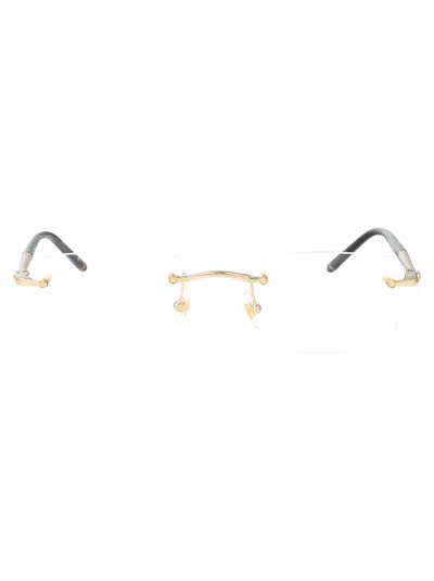 Montblanc Gold-gold-transparent Metal Glasses In Multi