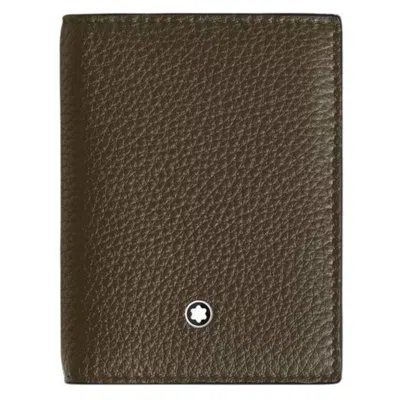 Montblanc Grain Leather 4cc Card Holder In Sand