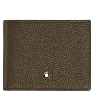 Montblanc Grain Leather 4cc Wallet With Coin Case In Sand
