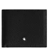 Montblanc Grain Leather 4cc Wallet With Coin Case In Black
