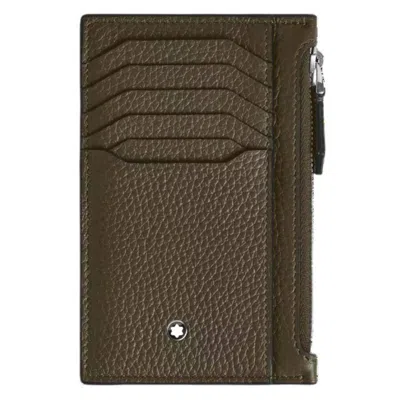 Montblanc Grain Leather 8cc Zip Card Holder In Sand