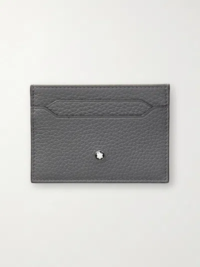 Montblanc Grain Leather Cardholder In Gray